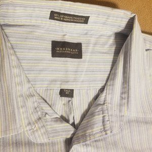 Sophisticated gray/yellow striped Alexander Lloyd Tall 20 shirt